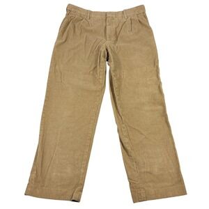 Lands'‎ End Mens Pants Sz 37 Khaki Corduroy Traditional Fit Cotton 36x30 Stretch